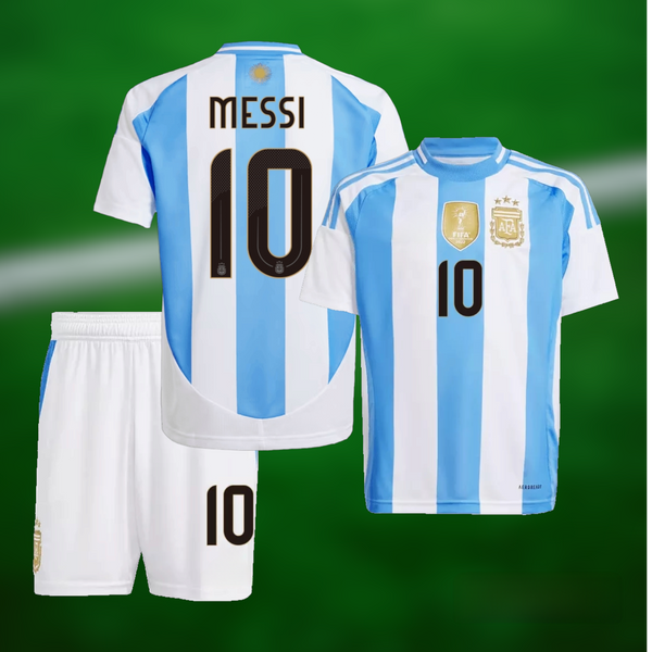 Argentina Copa America 2024 Hjemmedrakt med shorts og Messi trykk - Barn og Voksen