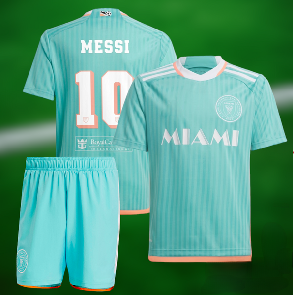 Inter Miami 2024 Tredjedrakt med shorts og Messi trykk - Barn og Voksen