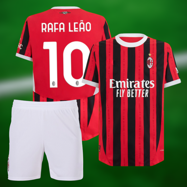 AC Milan 24-25 Hjemmedrakt med shorts og Rafa Leao trykk - Barn