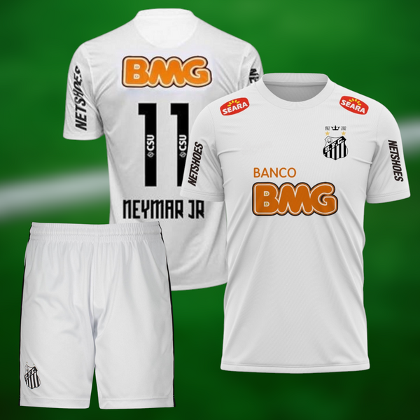 Retro Santos 2011/12 Hjemmedrakt med Neymar trykk - Barn