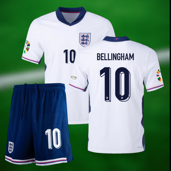 England EURO 2024 Hjemmedrakt med shorts og Bellingham trykk - Barn